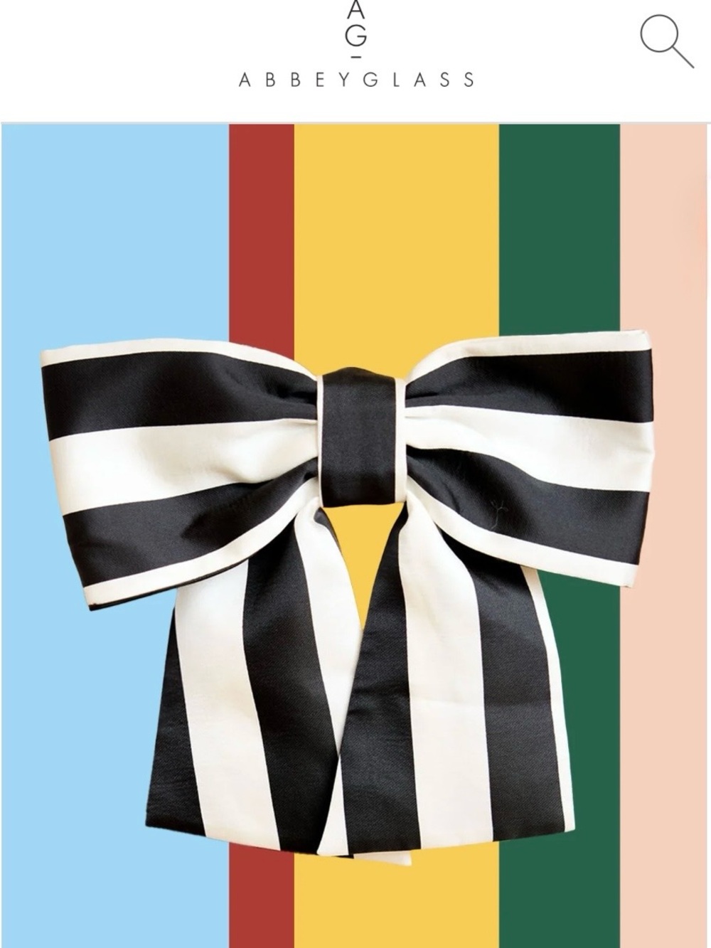 Abbey Glass Striped Mikado Bow